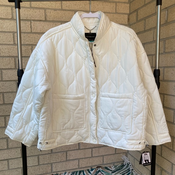 Lucky Brand White Quilted Puffer Jacket Water Resistant Jacket - Picture 9 of 17